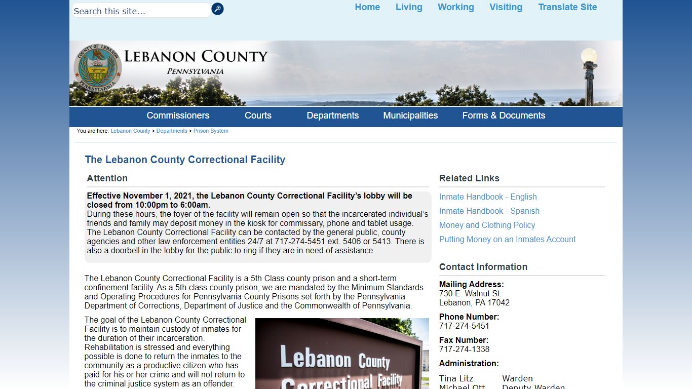 The Lebanon County Correctional Facility